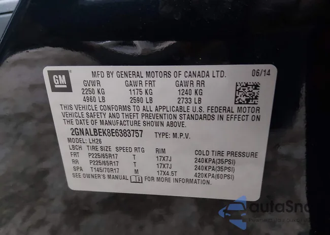 2GNALBEK8E6383757: 44327558