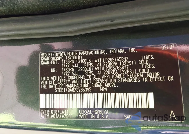 5TDBT48A87S285395: 44326664