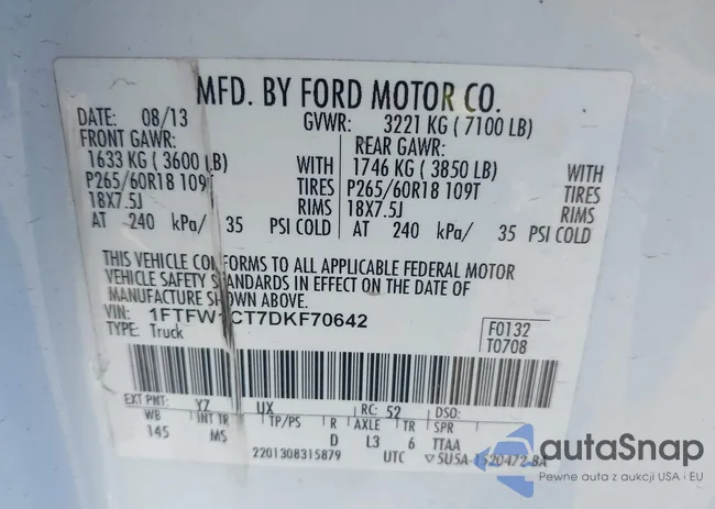 1FTFW1CT7DKF70642: 44326668