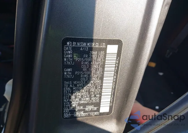 JN8AF5MR6DT213570: 44327986