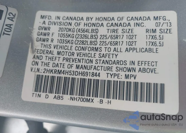 2HKRM4H53DH691844: 44328169