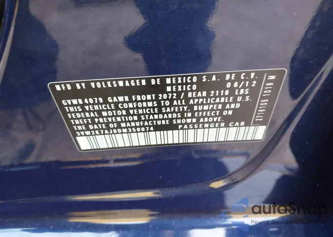 3VW2K7AJ8DM350074: 44328183