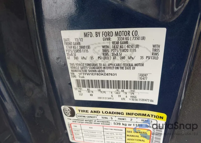 1FTFW1EF8DKD87631: 44328201