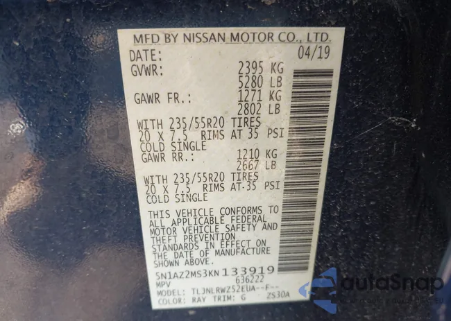 5N1AZ2MS3KN133919: 44328244