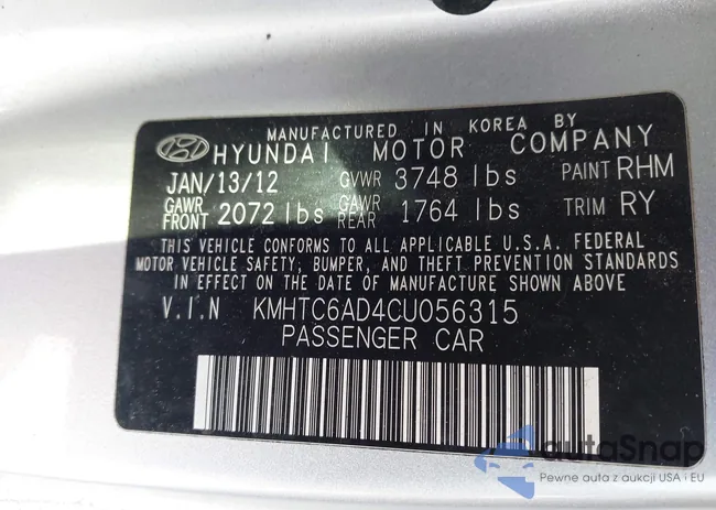 KMHTC6AD4CU056315: 44328285