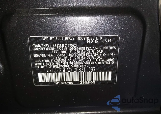 JF2GPACC0F8311297: 44328306