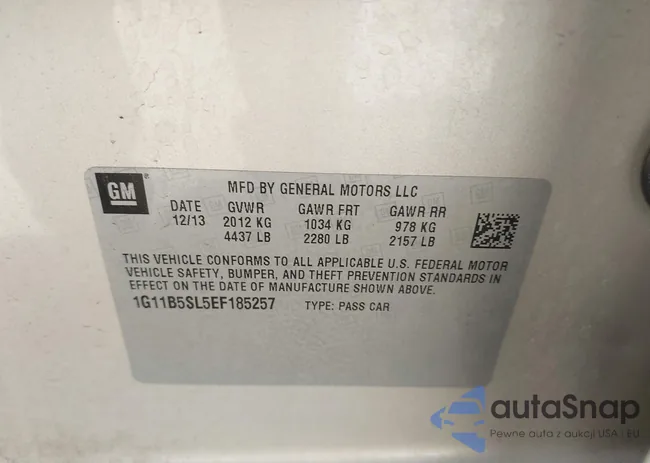 1G11B5SL5EF185257: 44328307