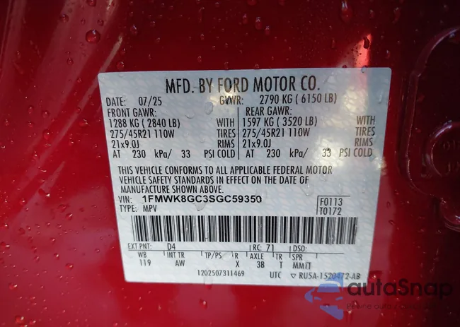 1FMWK8GC3SGC59350: 44328471