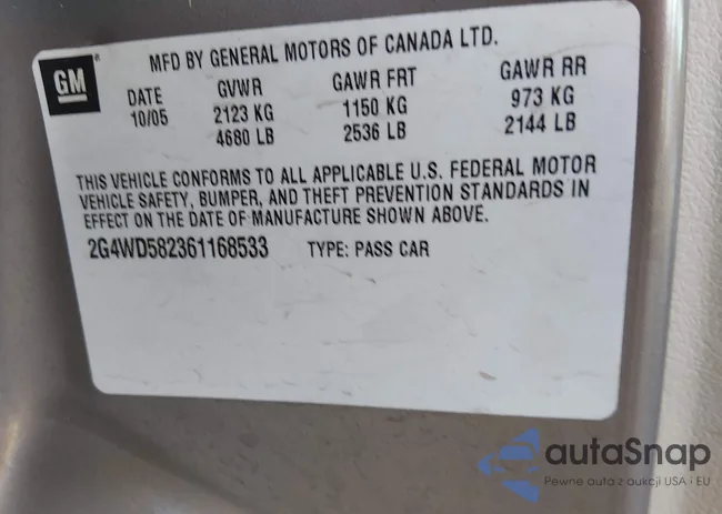 2G4WD582361168533: 44328517