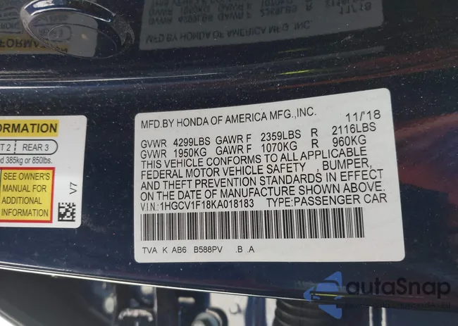 1HGCV1F18KA018183: 44327606