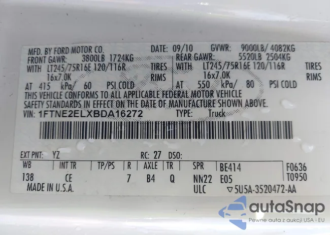 1FTNE2ELXBDA16272: 44327778