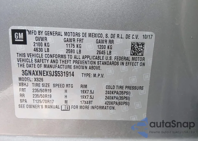 3GNAXNEX9JS531914: 44327825