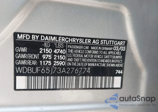 WDBUF65J73A276774: 44327885