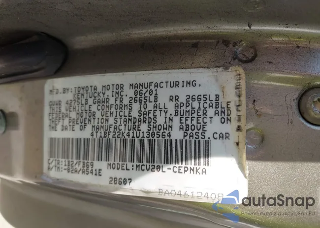 4T1BF22K41U130564: 44327955