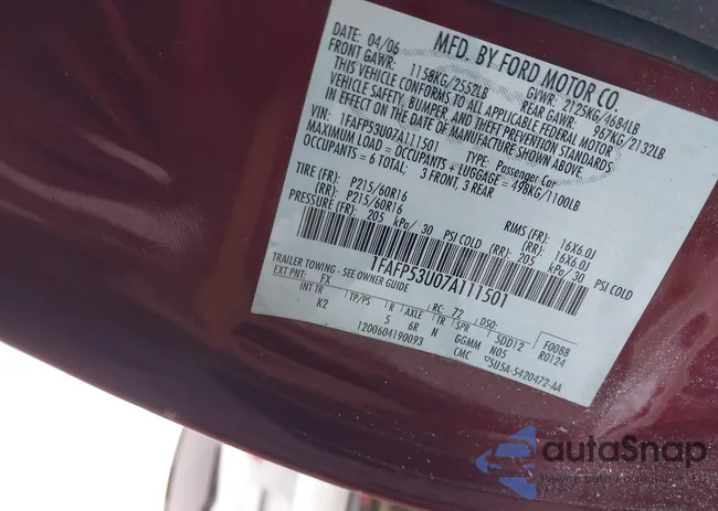 1FAFP53U07A111501: 44329017