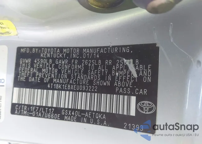 4T1BK1EBXEU093222: 44329032