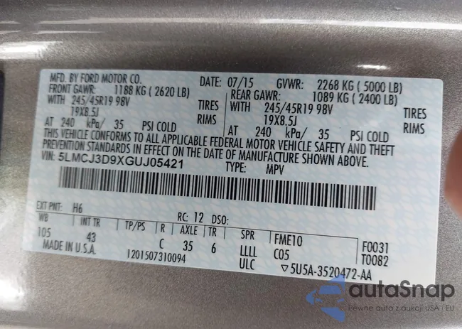 5LMCJ3D9XGUJ05421: 44329061