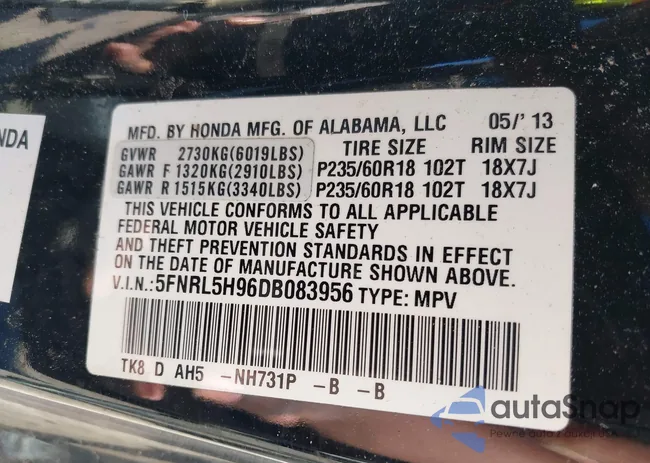 5FNRL5H96DB083956: 44329088