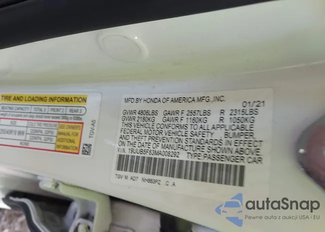 19UUB5F63MA008292: 44329307