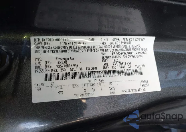 1FADP3L98HL219250: 44329406