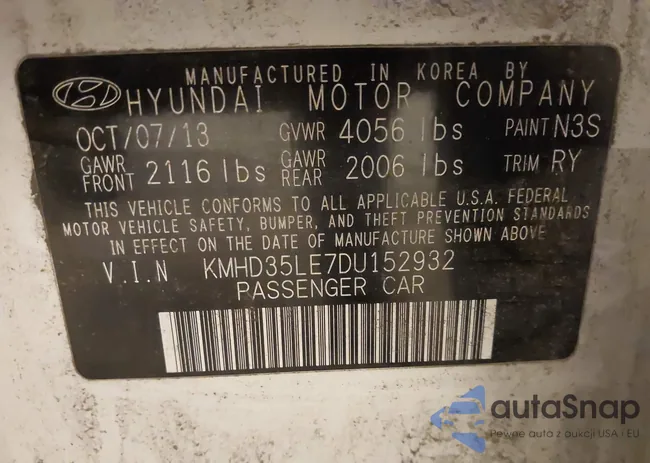 KMHD35LE7DU152932: 44329484