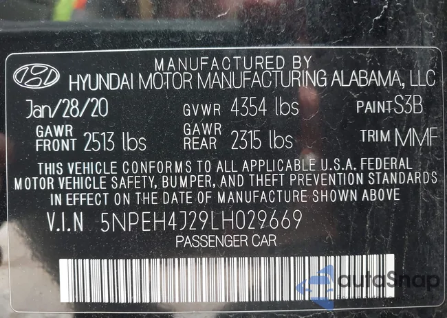 5NPEH4J29LH029669: 44329492