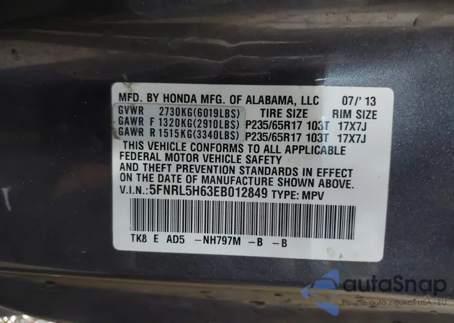 5FNRL5H63EB012849: 44329496