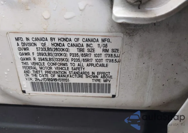 2HNYD18916H511151: 44328595