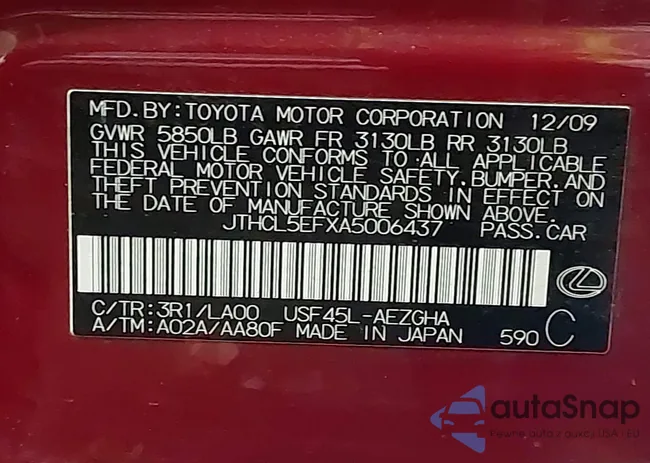 JTHCL5EFXA5006437: 44328651