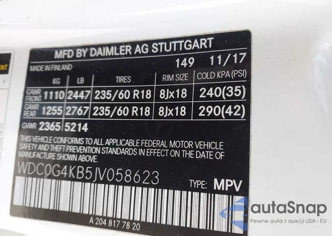 WDC0G4KB5JV058623: 44328862