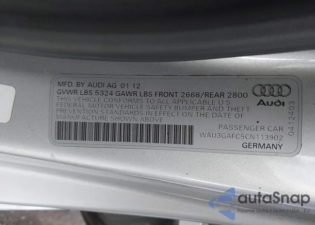 WAU3GAFC5CN113902: 44330012