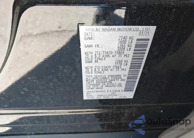 5N1AZ3BJ0SC117043: 44330016