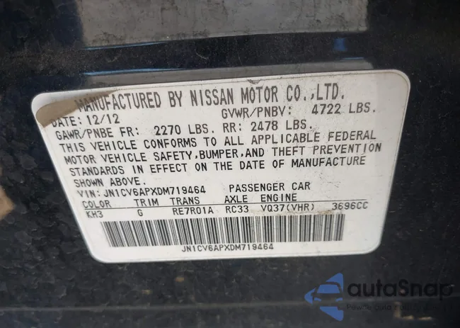 JN1CV6APXDM719464: 44330017