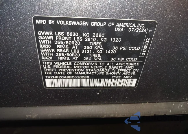 1V2HR2CA9RC610286: 44330035