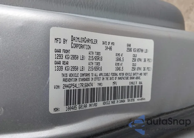 2A4GP54L17R160474: 44330104