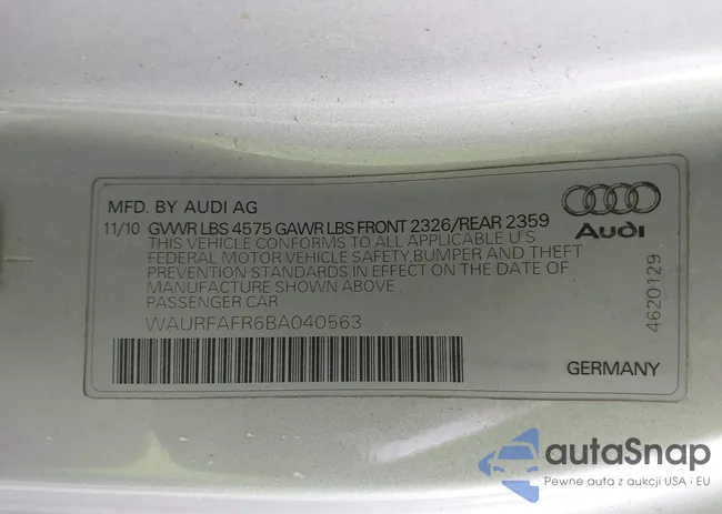 WAURFAFR6BA040563: 44330242