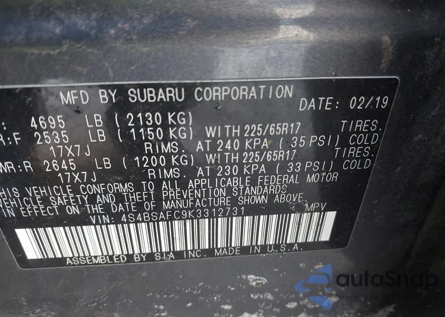 4S4BSAFC9K3312731: 44330409