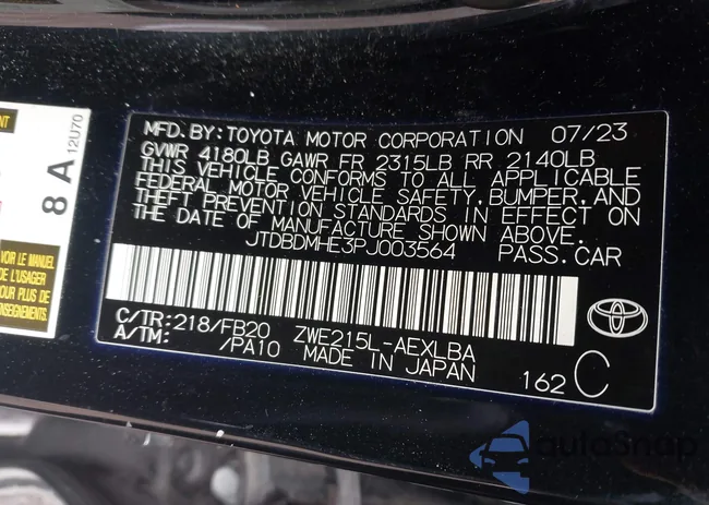 JTDBDMHE3PJ003564: 44330524