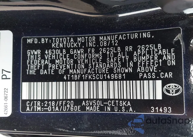 4T1BF1FK5CU149681: 44330568