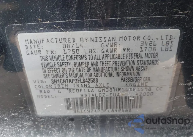 3N1CN7AP3FL842588: 44329702