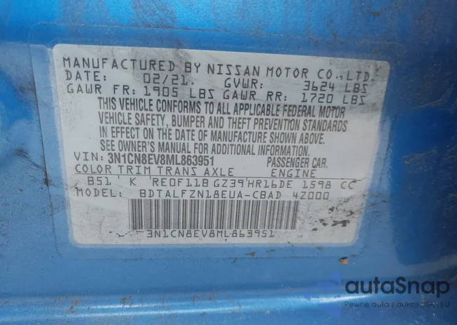 3N1CN8EV8ML863951: 44329763