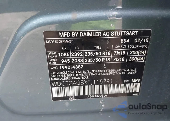 WDCTG4GBXFJ115791: 44329819