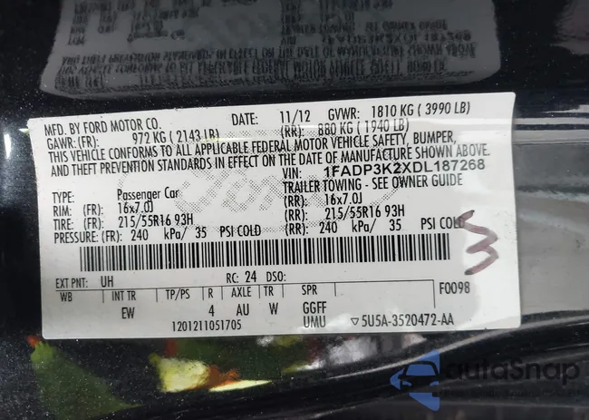 1FADP3K2XDL187268: 44329837