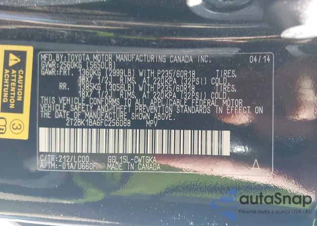 2T2BK1BA6FC256068: 44329870