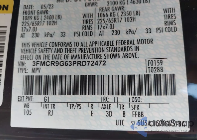 3FMCR9G63PRD72472: 44331108