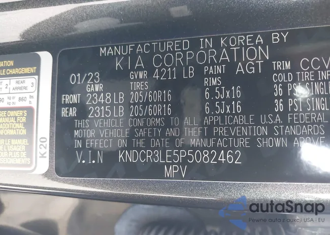 KNDCR3LE5P5082462: 44331238