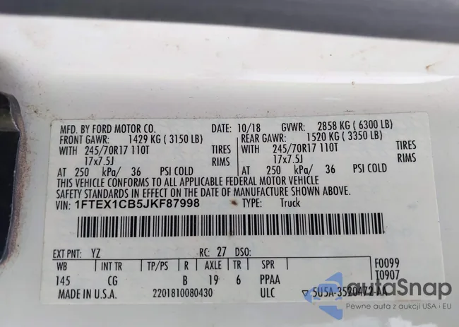 1FTEX1CB5JKF87998: 44331240