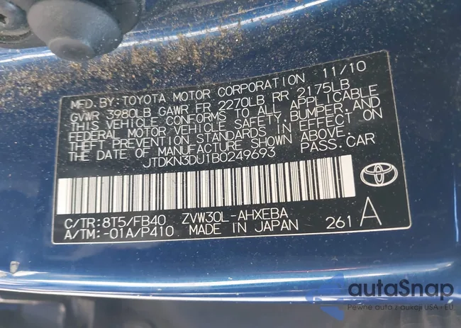 JTDKN3DU1B0249693: 44331256