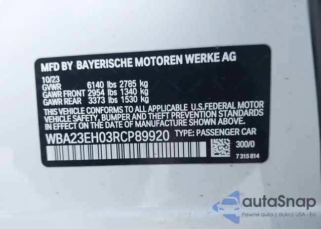 WBA23EH03RCP89920: 44331278