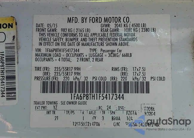 1FA6P8TH1F5417344: 44331359